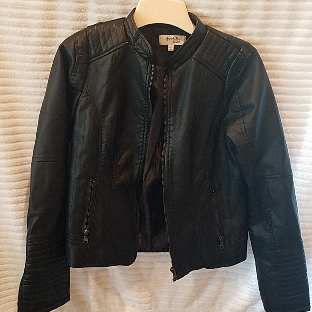 Black faux leather jacket